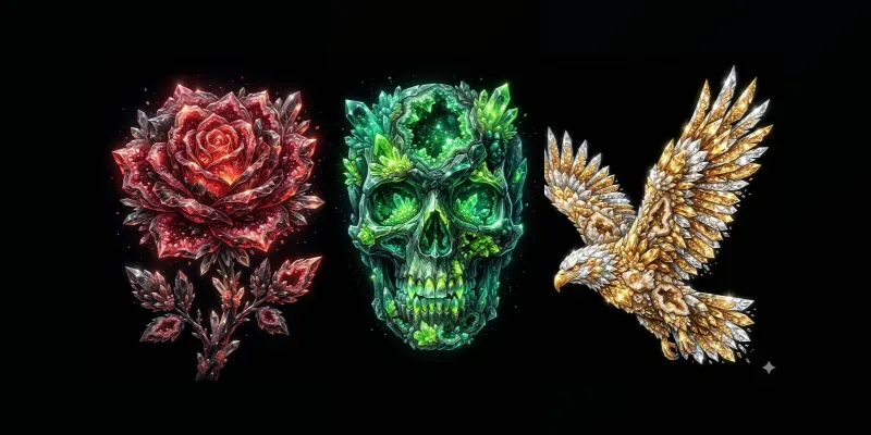 Luminous Crystal Geode Mineral Art generated by undefined