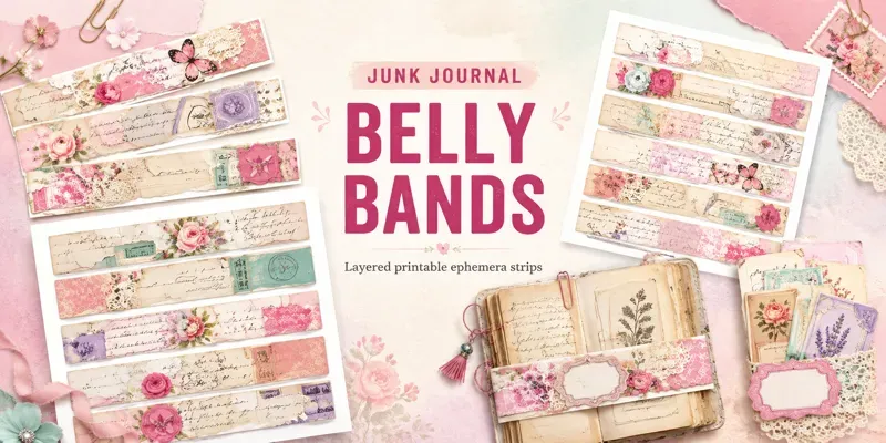 Junk Journal Belly Bands Ephemera Strips generated by undefined