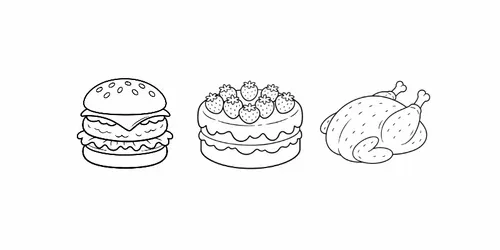 Cute Food Coloring Pages generated by chatgpt-image