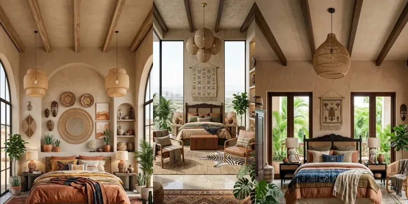 Afrohemian Bedroom Deco Interiors generated by undefined