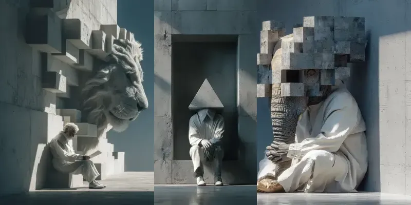 Architectural Monochrome Paradox Art generated by undefined