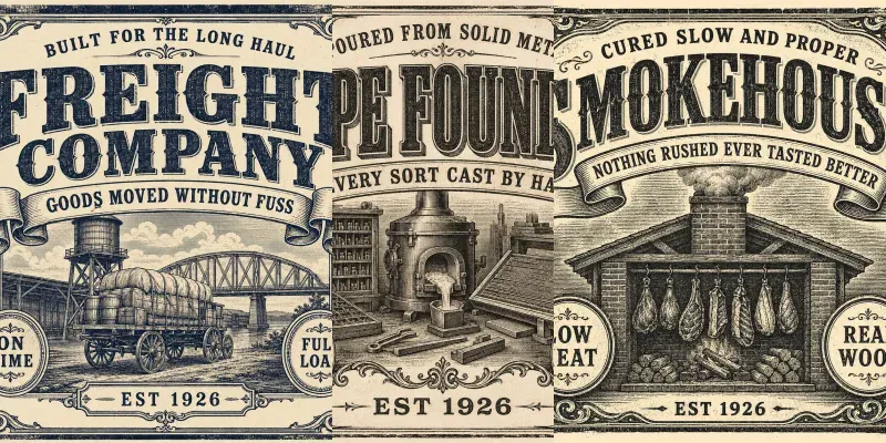 Vintage Americana Trade Badge Makers generated by undefined