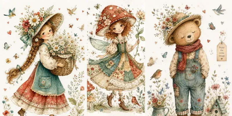 Whimsical Watercolor Storybook Characters generated by undefined