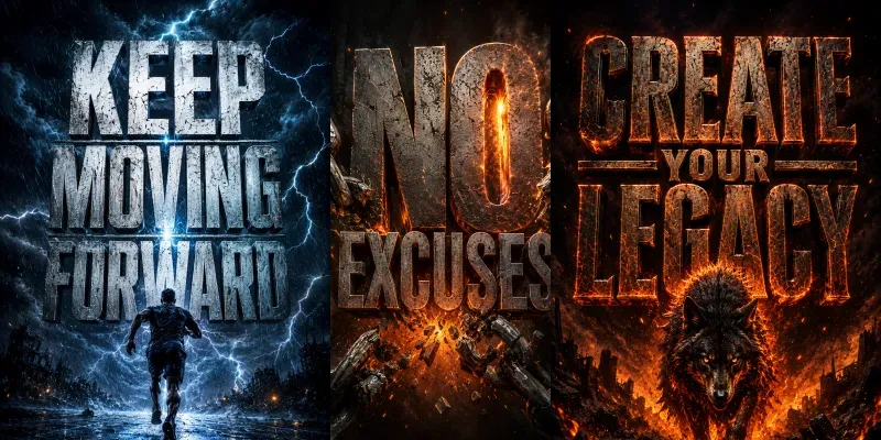 Cinematic Motivation Posters generated by undefined