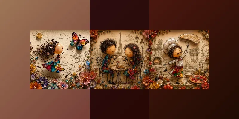 Whimsical 3D Wire Glass Mosaic Art generated by undefined