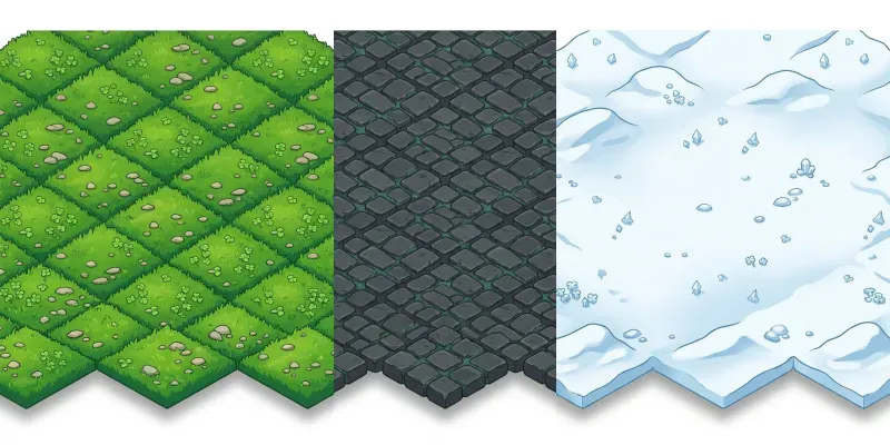 Isometric Game Terrain Tiles generated by undefined