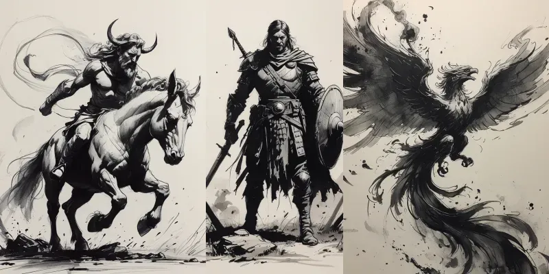 Ink And Might Portraits generated by undefined