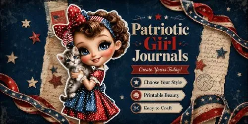 Patriotic Girl Junk Journals generated by midjourney