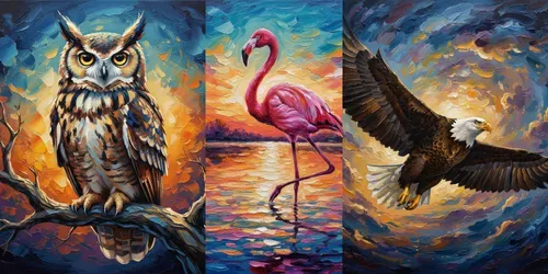 Vibrant Oil Paintings Textured Wall Art generated by gemini-image