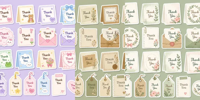 Thank You Card Sticker Sheets generated by undefined