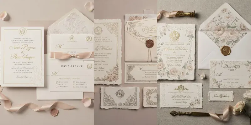 Luxury Wedding Invitation Suites generated by undefined