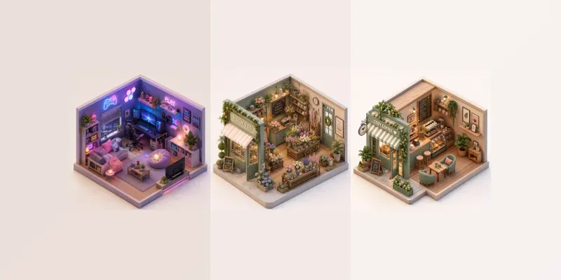 3D Cute Miniature Dioramas generated by undefined
