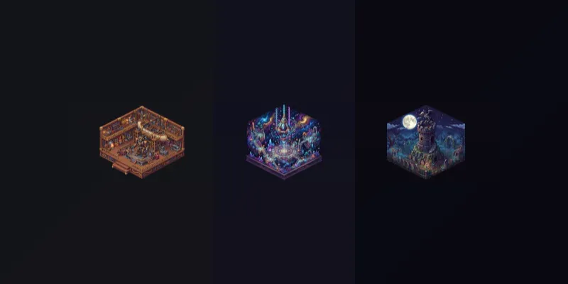 32bit Isometric Pixel Art Dioramas generated by undefined
