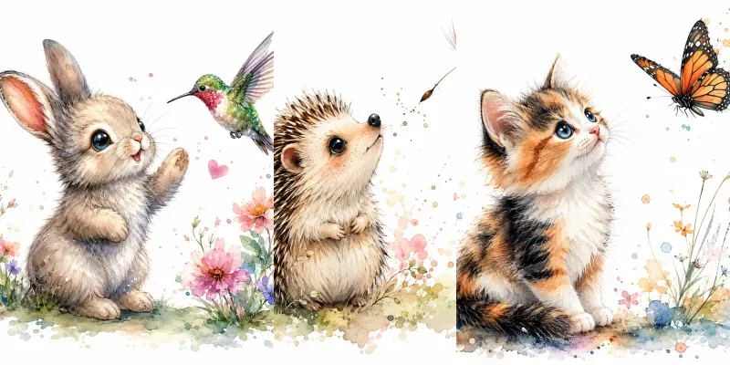 Whimsical Watercolor Animal Dreams generated by undefined