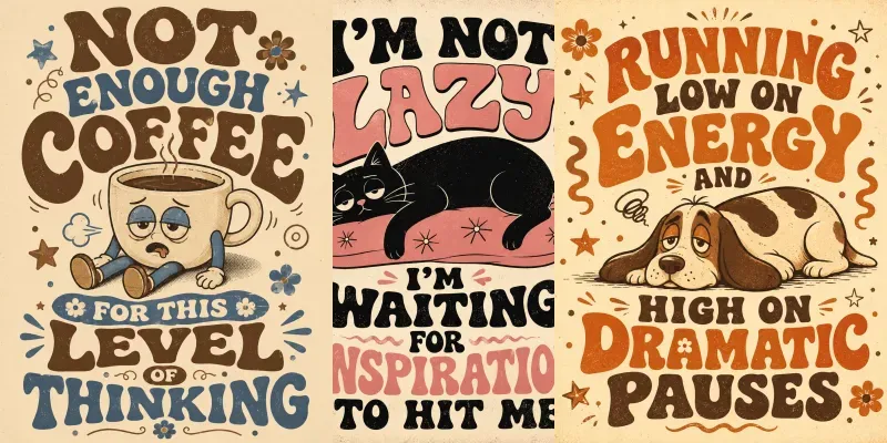 Retro Groovy Quote Posters generated by undefined