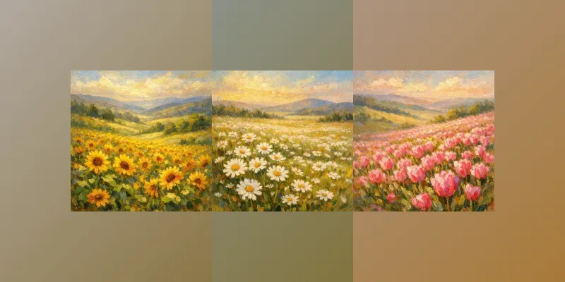 Tranquil Flower Art Meadow Paintings generated by undefined