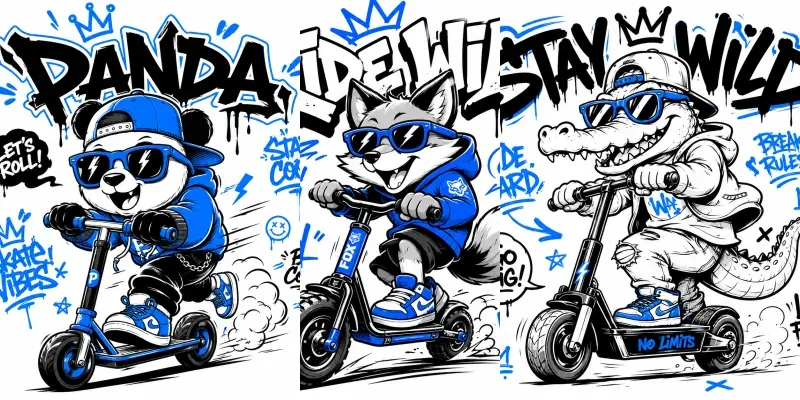 Urban Graffiti Scooter Mascots generated by undefined
