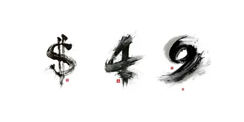 Japanese Calligraphy Numbers generated by midjourney