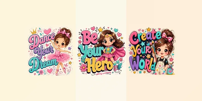 Cute Character Tee Design Kits generated by undefined