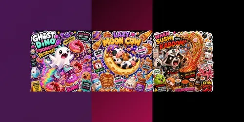 Chaotic Cute Sticker Madness generated by chatgpt-image