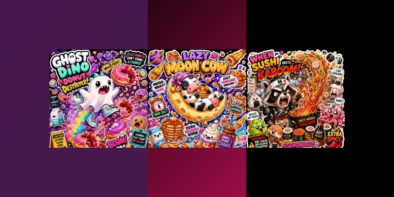 Chaotic Cute Sticker Madness generated by undefined
