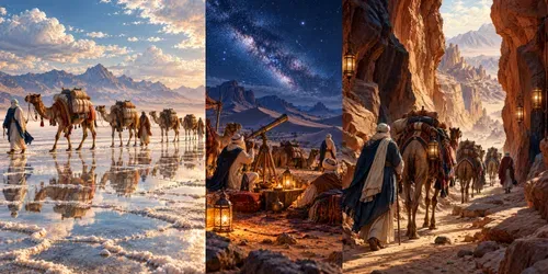 Desert Nomad Caravan Scenes generated by chatgpt-image