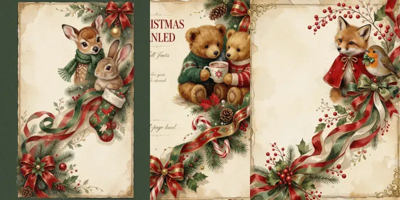 Vintage Christmas Digital Papers