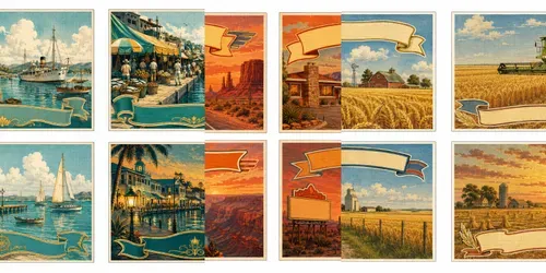 Linen Era Souvenir Postcard Art generated by chatgpt-image
