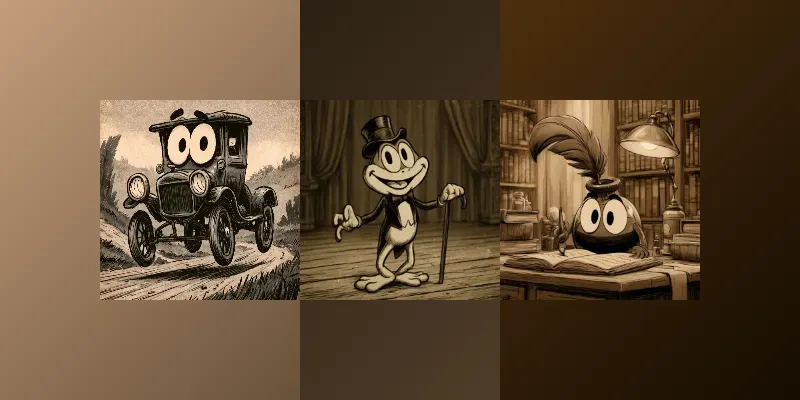 Vintage 1930s Rubber Hose Cartoon Art generated by undefined