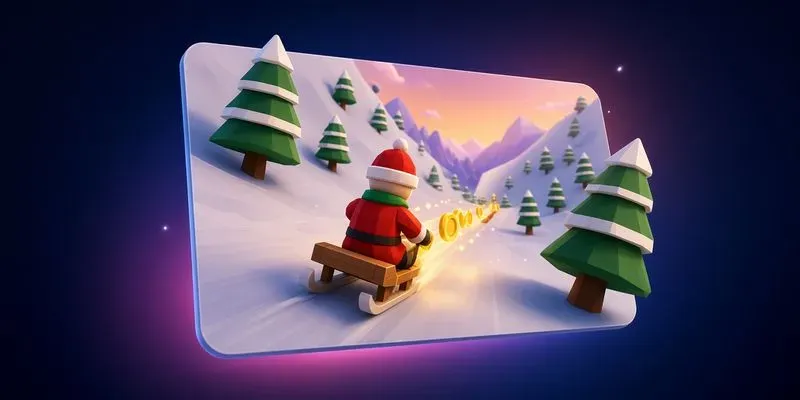 3D Christmas Sled Downhill Game Builder