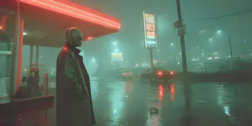 Cinematic 80s Neon Noir Film Stills generated by midjourney