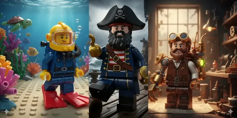 Lego Style Minifigure Character Creators generated by undefined