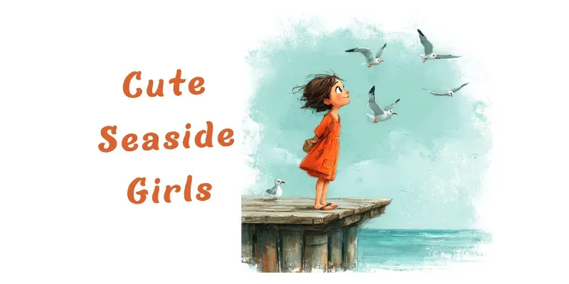 Whimsical Seaside Girls Clipart generated by undefined