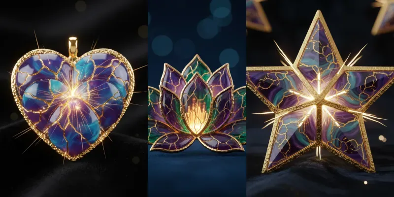 Kintsugi Marbled Jewelry Macro Art generated by undefined