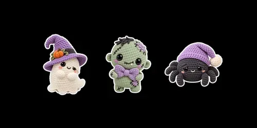Cozy Crochet Halloween Stickers generated by chatgpt-image