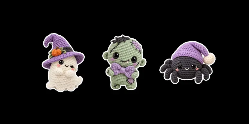 Cozy Crochet Halloween Stickers