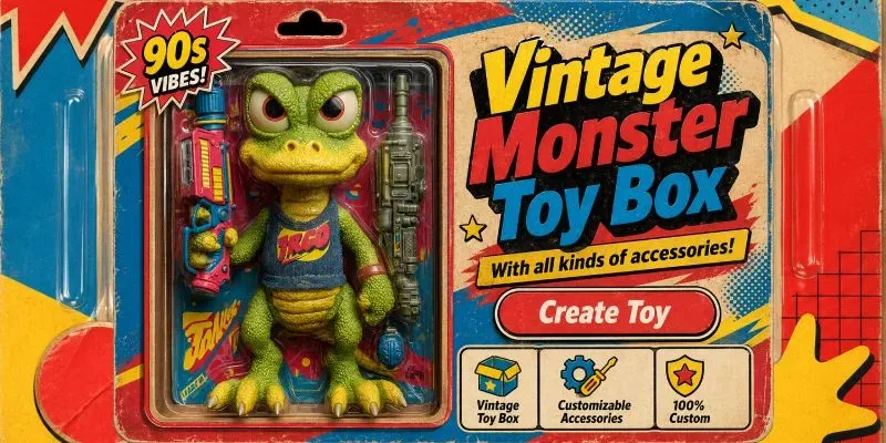 Vintage Toy Box Monster Photos generated by undefined