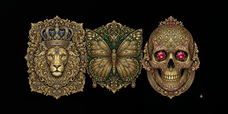 Ornate Baroque Gilded Engraving Art generated by undefined