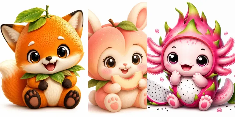 Cute Fruit Animal Avatar Creators generated by undefined