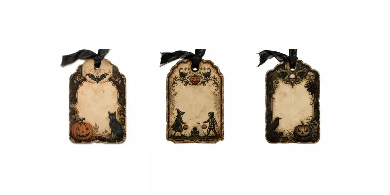 Halloween Gift Tag Ephemera generated by undefined