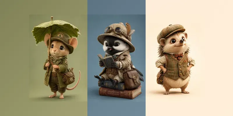 Whimsical Storybook Animal Figurines generated by undefined