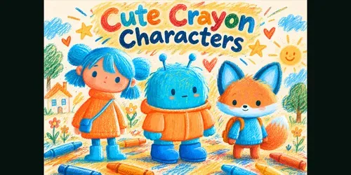 Cute Crayon Characters generated by midjourney