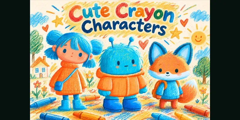 Cute Crayon Characters