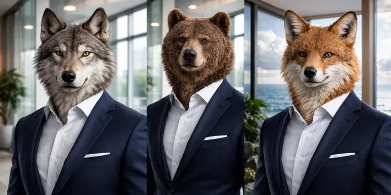 Professional Office Animal Portraits generated by undefined