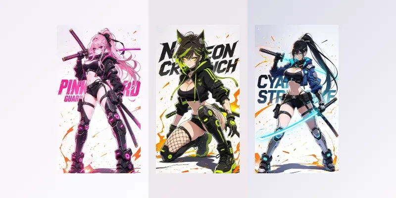 Cyberpunk Anime Samurai Girls