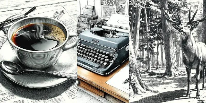 Pen Ink Crosshatch Editorial Portraits generated by undefined