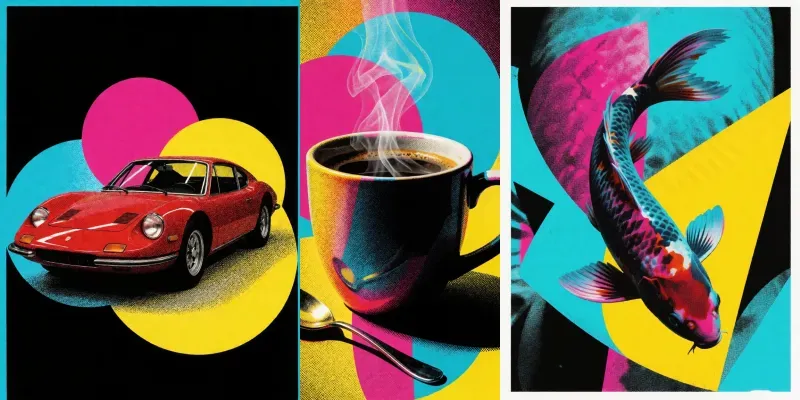Cmyk Halftone Object Art generated by undefined
