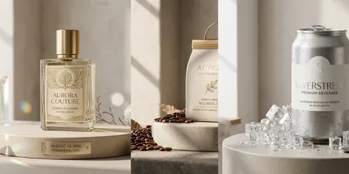 3D Luxury Product Packaging Mockups generated by gemini-image