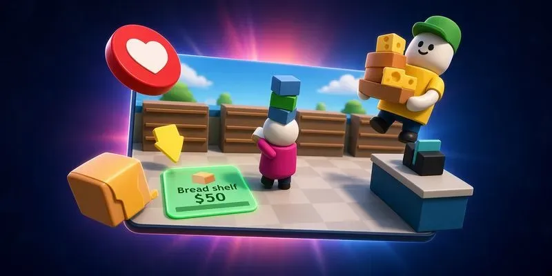 3D Supermarket Tycoon Game Builder