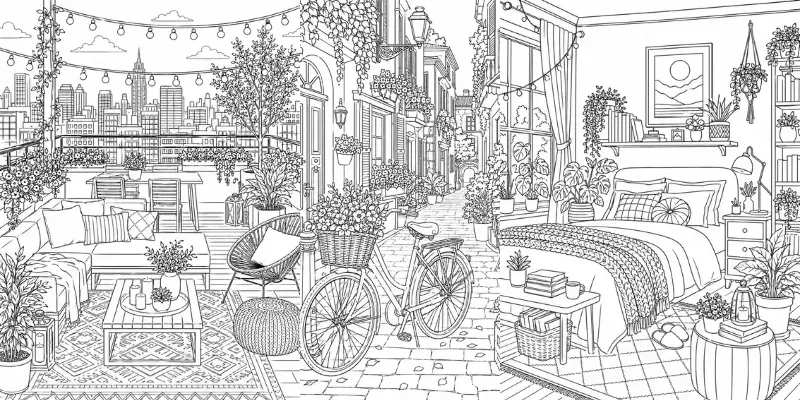 Premium Adult Coloring Page Generator generated by undefined